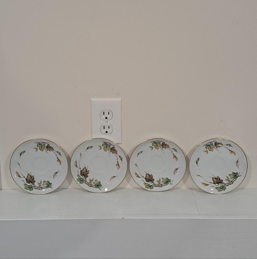 Vintage 60s Wentworth China Autumn No. 7516, Saucer Set Of 4.
